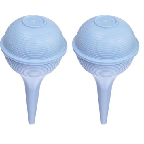 DMI Baby Nasal Aspirator, Ear Syringe, Clears Airway & Nasal Passages, Gentle Suction, Portable & Lightweight, Doubles as Earwax Removal Tool, Blue (Pack of 2)