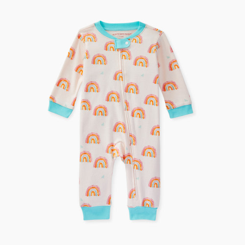 Burt's Bees Baby Organic Cotton Sleep & Play Pajamas - Sunset Rainbow, 0-3 Months