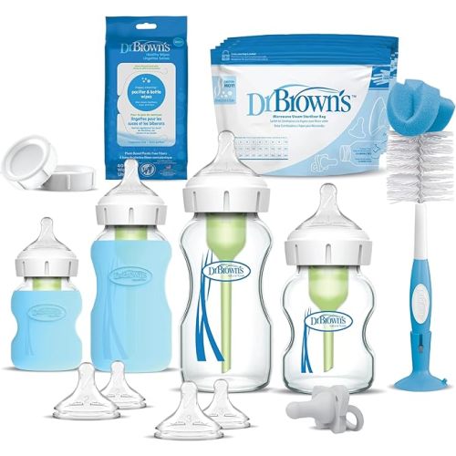 Dr. Brown’s Options + Wide-Neck Glass Baby Bottle Starter Set