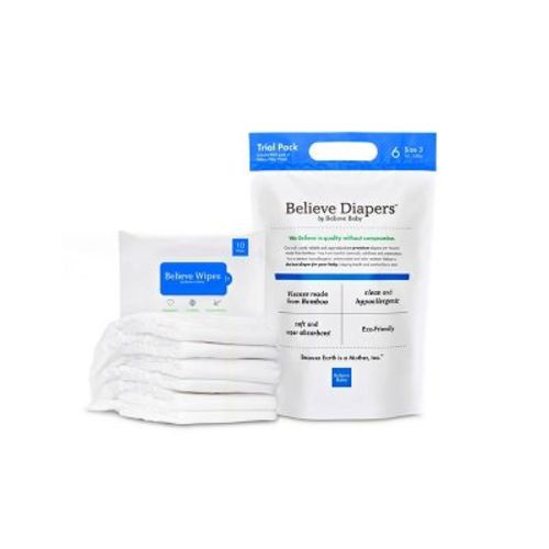 Believe Baby Premium Viscose Made From Bamboo Disposable Diapers - Size 5 - 6ct