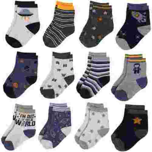Rising Star 12-Pack Colorful Infant Crew Socks, Space and Rockets Design, for Babies 0-24 Months
