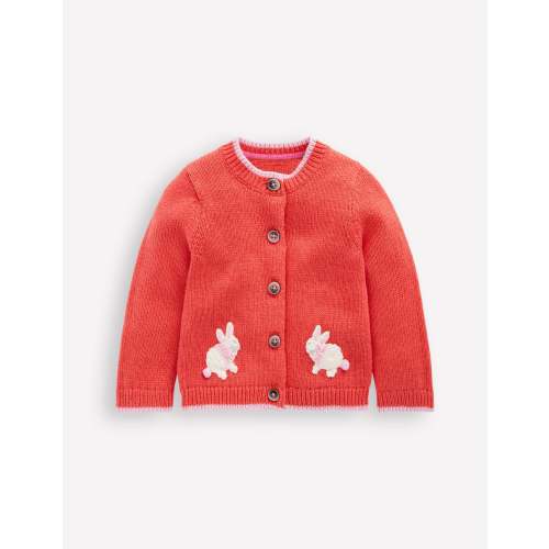 Fun Logo Cardigan-Jam Red Bunnies