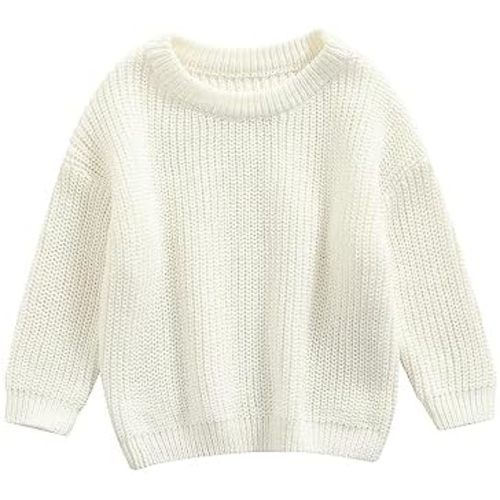 Karwuiio Toddler Baby Girl Boy Knit Sweater Round Neck Long Sleeve Pullover Sweatshirt Fall Winter Clothes