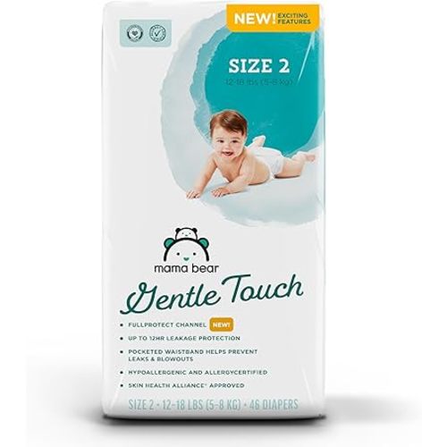 Amazon Brand - Mama Bear Gentle Touch Diapers, Size 2, 46 Count