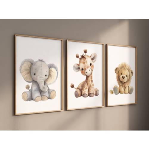 Animal prints, gender neutral nursery, Plush animals, Safari Animal Nursery Prints, safari animals, safari nursery, gender neutral nursery