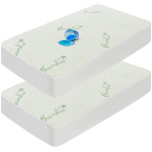 AGALI 2 Pack Waterproof Mattress Cover, Viscose from Bamboo Mattress Protector, 4-13 Inches Deep Pocket, Crib Size