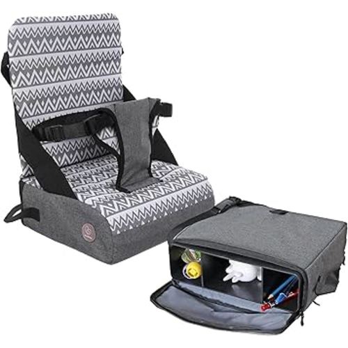 Dreambaby Grab ‘N Go Travel Booster Seat – Portable Toddler High Chair for Dining (6M-5Y) with Storage & Shoulder Strap