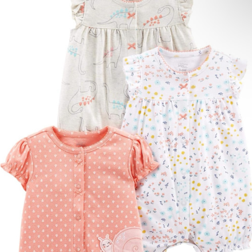 Simple Joys by Carter's baby-girls 3-pack Snap-up Rompers