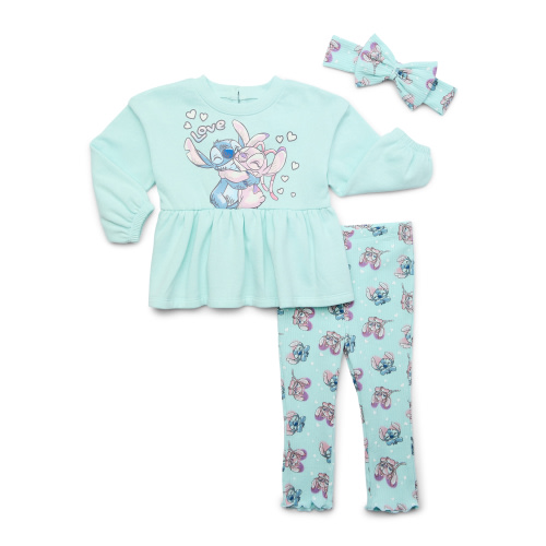 Character Baby Girls Long Sleeve Top, Headband & Leggings Set, 3-Piece, Sizes 0/3 Months-24 Months