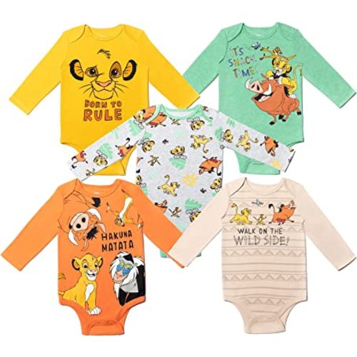 Disney Lion King 5 Pack Bodysuits Newborn to Infant