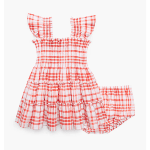 The Baby Ellie Nap Dress - Cherry Watercolor Gingham