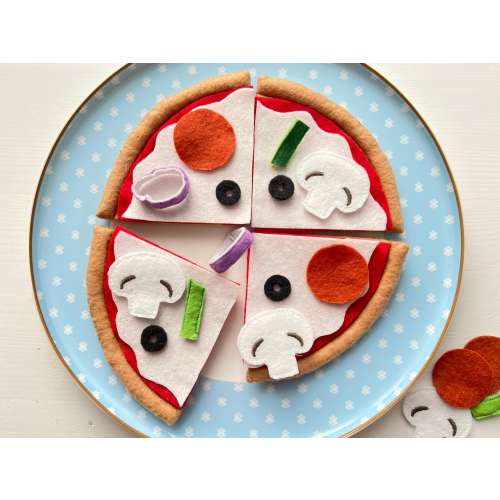 Felt food pizza set pretend play plush toy kids play kitchen food cooking toys learning toy gifts for kids
