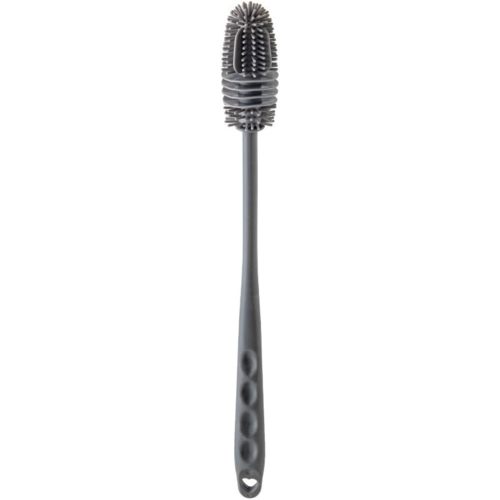 Silicone Soft Bristle Water Bottle Cleaner Brush with Extra Long Handle for Flasks, Tumbler, Glassware, Sports Bottles, Baby Bottles, Vases, Narrow Neck, Gray
