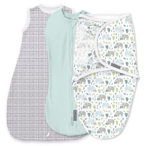 SwaddleMe by Ingenuity Comfort Pack Baby Elephant Baby Swaddle Wrap - S - 0-3 Months - 3pk