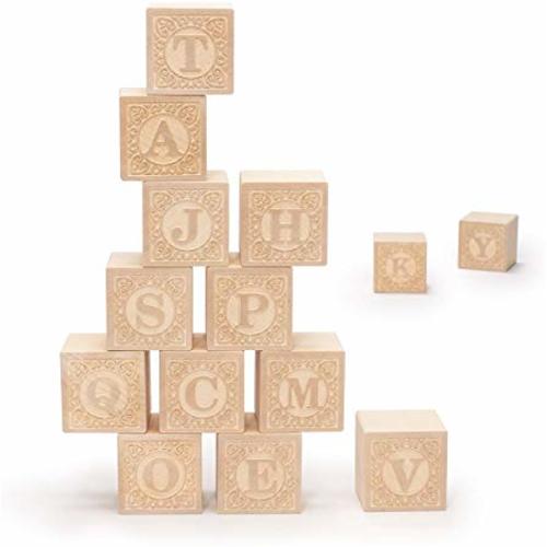 Uncle Goose Uppercase Alphablank Blocks - Made in USA