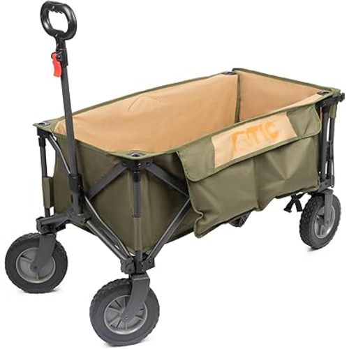 RTIC Ultra-Tough Wagon Folding Utility Cart with All-Terrain Wheels, Foldable, Portable, Collapsible, Push Pull Cart for Camping, Beach, Garden, Outdoor, Sports, 250 Lbs Capacity, Trailblazer