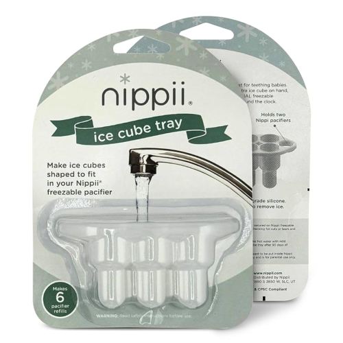Ice Cube Tray for Freezable Teether Pacifier - BPA Free Silicone Ice Cube Trays for Freezer - Designed to Fit Nippii Teething Pacifier - Ideal for Baby Teething Relief - Makes 6 Small Ice Cubes