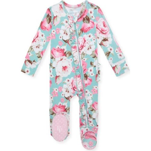 Ruffle Fitted Footie Pajamas, 3-6M