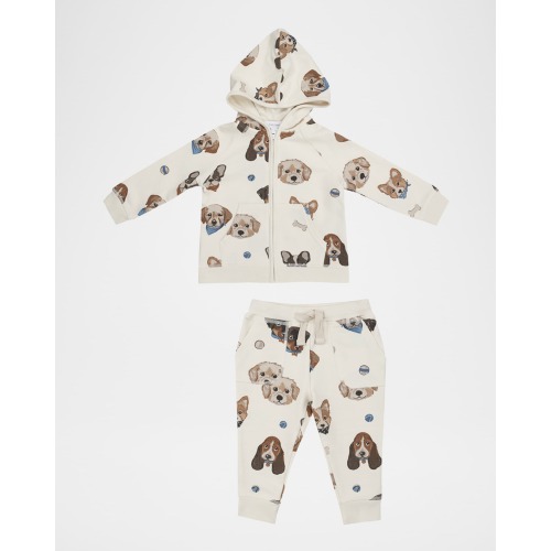 Puppy Faces Hoodie w/ Joggers Set