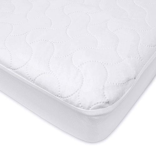 American Baby Company Waterproof Fitted Crib and Toddler Mattress Protector, Quilted and Noiseless Crib & Toddler Mattress Pad Cover, White, 52"x28"x9" - 1 Count