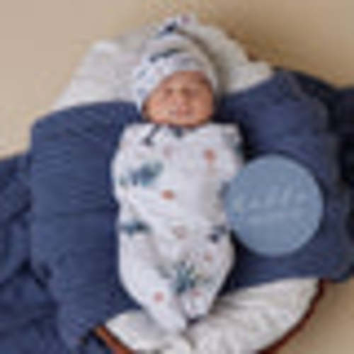 Ocean Organic Snuggle Swaddle & Beanie Set | Snuggle Hunny