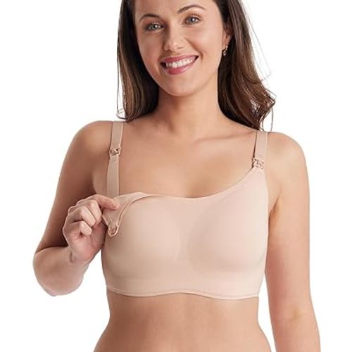 Momcozy Nursing Bras for Breastfeeding, FB039 Comfort Support Seamless Maternity Bra, Pregnancy Sleep Bralette, Full-Coverage