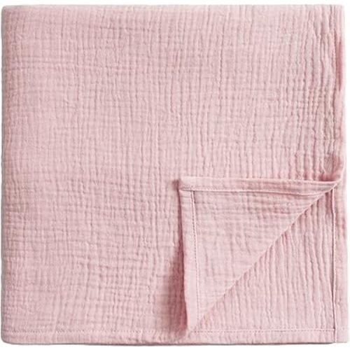 Meracorallo Muslin Swaddle Blanket, 100% Organic Cotton Receiving Blanket Soft and Breathable Swaddle Wrap for Baby Boys and Girls, Pink