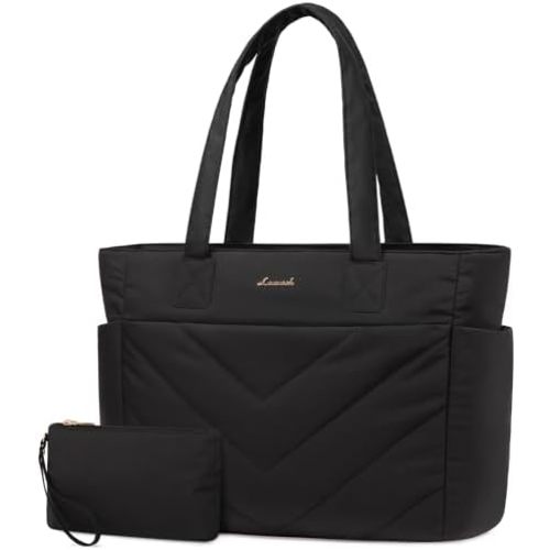 LOVEVOOK Tote Travel Bag for Women, Puffer Work Handbag with Zipper for Teacher Nurse, Quilted Laptop Shoulder Gym Bag Cute