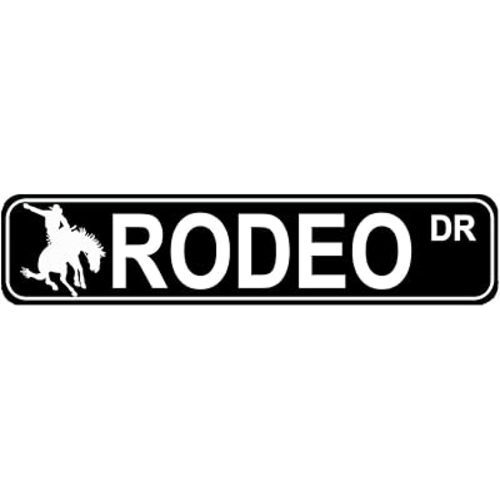Rodeo Sign Rodeo Fan Participant Gift Cowboy Cowgirl Gift Horse Show Lover Street Home House Bar Pub Room Wall Decor Metal Sign 16 X 4 inch