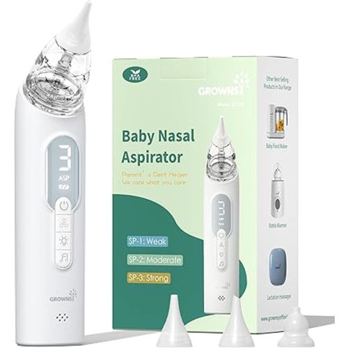 GROWNSY Upgrade Nasal Aspirator for Baby, Rechargeable Baby Nose Sucker, Electric Nose Suction for Baby