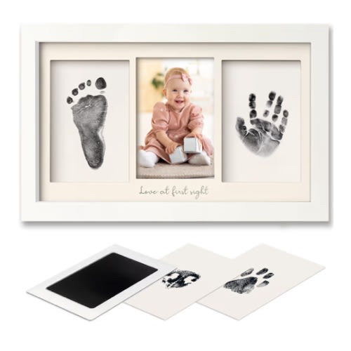 Inkless Hand and Footprint Kit, Boy, Girl, Newborn Keepsake - No Mess Ink Pad for Baby Handprint, Clean Touch Paw Print Kit for Dog Picture Frame,Personalized Baby Christmas Shower Gifts(Alpine White)