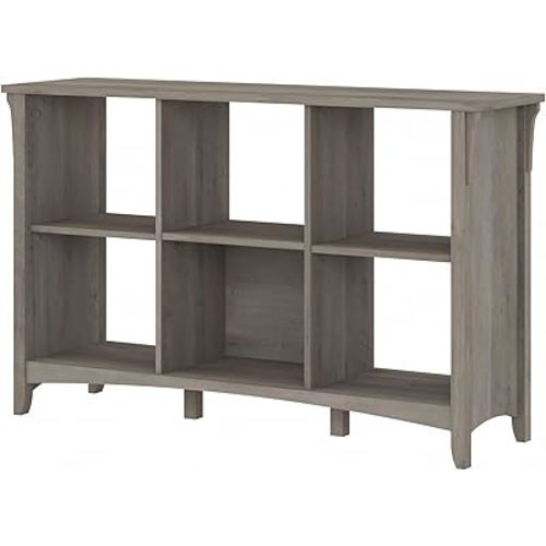 Bush Furniture Salinas 6 Cube Organizer in Driftwood Gray, Office Storage Solution, Home Organizer with Open Shelving, Compact Unit for Books and Supplies