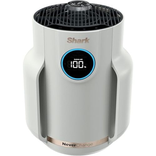 Shark NeverChange Air Purifier Compact Pro, Long-Lasting HEPA-Exceeding Filtration, For Pet Dander, Dust, Smoke, Allergens, Up to 250 sq. ft., Odor Neutralizer, Bedroom, Nursery, Dorm, HP072 (2025)