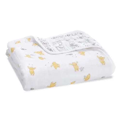 aden + anais Dream Blanket, Boutique Muslin Baby Blankets for Girls & Boys, Ideal Lightweight Newborn Nursery & Crib Blanket, Unisex Toddler & Infant Bedding, Shower & Registry Gift, Winnie The Pooh