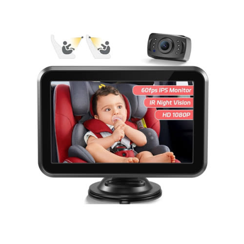 Baby Car Camera, 4.3'' 1080P Night Vision Car Baby Mirror with Camera 5 Mins Easy Installation Crystal Clear Wide View for Rear Facing Seat ACZ407