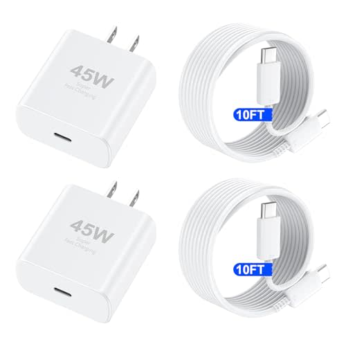 iPhone 16 Pro Max Charger Fast Charging, 45W USB C iPhone 16 Super Fast Charger Block with 10ft Long Type C Charging Cable Cord for iPhone 16/16 Pro/16 Pro Max/16 Plus/15/15 Pro Max/15Pro/Plus/S25