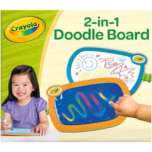 Crayola 2-in-1 Doodle Board for Toddlers, Squishy & Erasable Drawing Tablet, Educational Toddler Toy, Travel Activity, Easter Basket Essentials & Gift