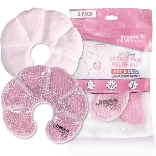 USA Merchant | Hot/Cold Plush Breast Gel Bead Packs by L'AUTRE PEAU Set of 2 Relief for Breastfeeding, Nursing Pain, Mastitis, Engorgement, Swelling, Plugged Ducts | Boost Milk Let-Down & Production