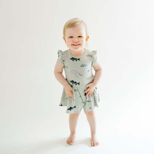 Twirl Bodysuit Dress in Fishing