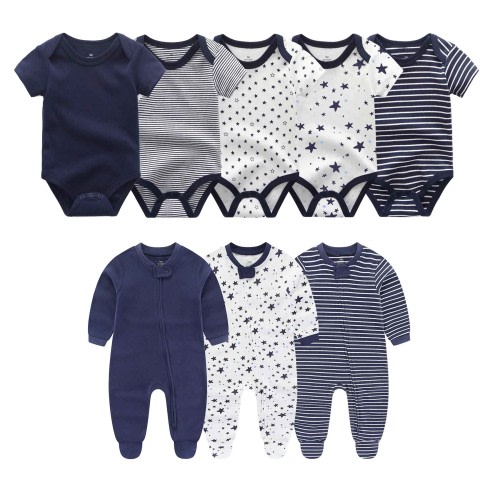 Zavbaby Unisex Newborn Essential 8-Pieces Cotton Soft Baby Layette Gift Sets,0-12M