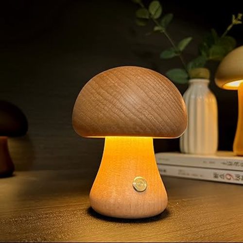 Mushroom Lamp, Rechargeable Portable Night Light Cute Small Nightstand Desk Lamp Suitable for Bedroom, Home Decor, Women, Baby, Kids, Gifts Etc