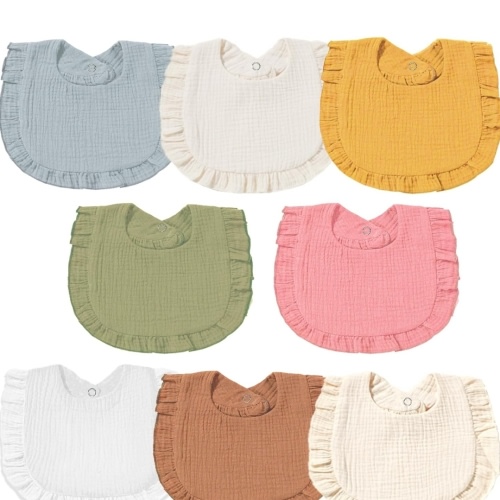 Muslin Baby Bibs for Baby Girls, Muslin Bibs Drool Bandana Bibs