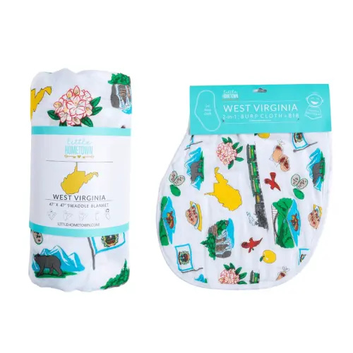 West Virginia Soft & Breathable Swaddle Blanket & Bib – Little Hometown