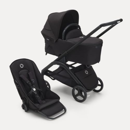 Bugaboo Dragonfly 2-in-1 stroller midnight black sun canopy, midnight black fabrics, black base | Bugaboo