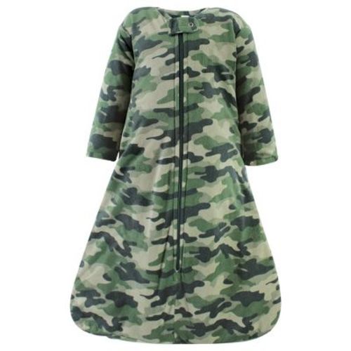 Hudson Baby Infant Boy Long Sleeve Plush Faux Fur Sleeping Bag, Wearable Blanket, Camo
