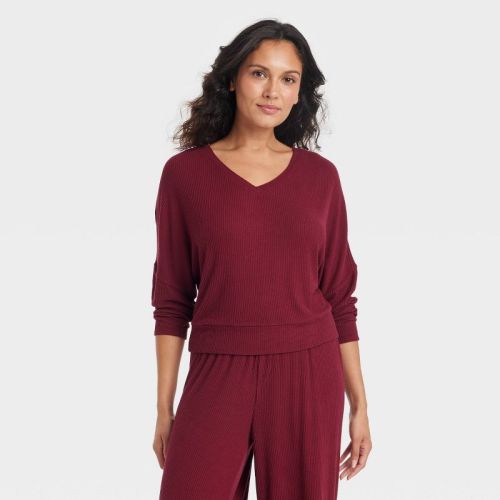 Women's Cozy Ribbed Pullover - Auden™ Red