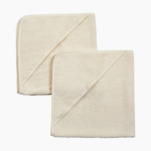 Tiny Kind Organic Hooded Towel 2-Pack - Antique White, 0-24 M