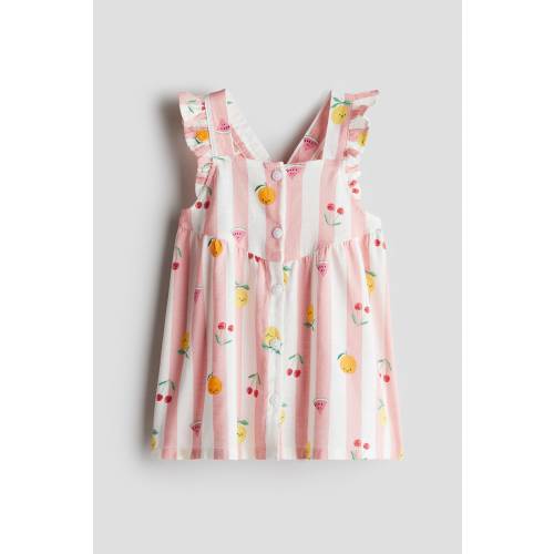 RUFFLE-TRIMMED COTTON DRESS