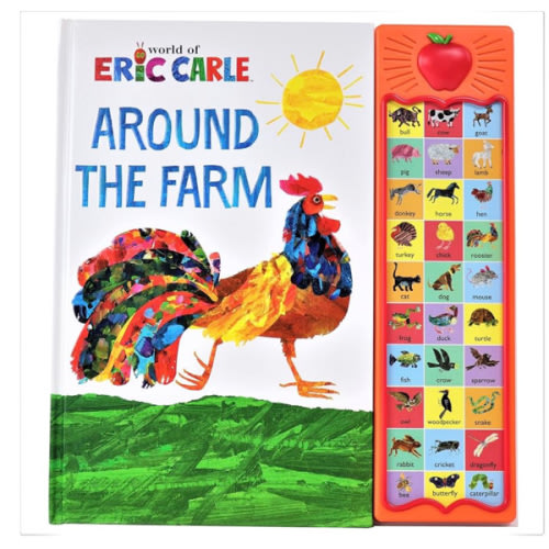 World of Eric Carle, Around the Farm 30-Button Animal Sound Book - Great for First Words - PI Kids