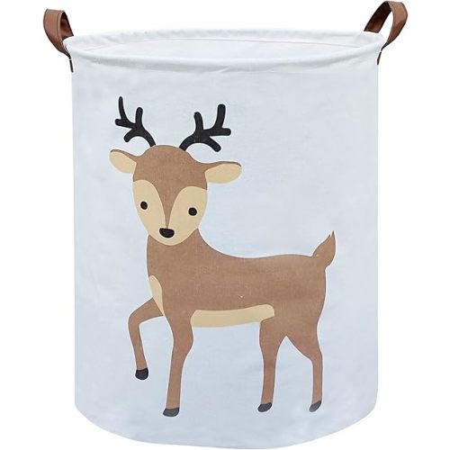 Kids Laundry Basket,Deer Laundry Hamper Collapsible Baby Storage Baskets for Boy Room Decor,Nursery Hamper,Toy Organizer,(Deer)